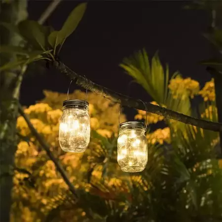 Lampa ogrodowa LED solarna wisząca LATARENKA SŁOIK 3000K szklana Polux