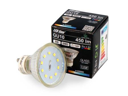 Żarówka LED line® GU10 SMD 220-260V 5W 450lm 120° biała zimna 6500K